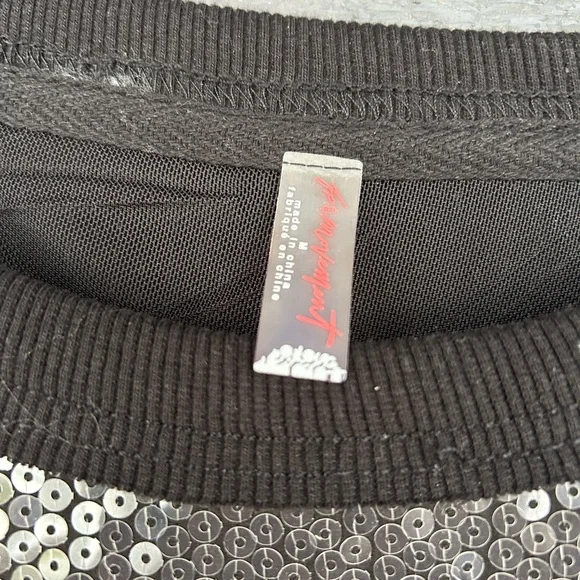 FP Movement by Free People Black and Silver Run Off Tee Size M - Picture 7 of 9